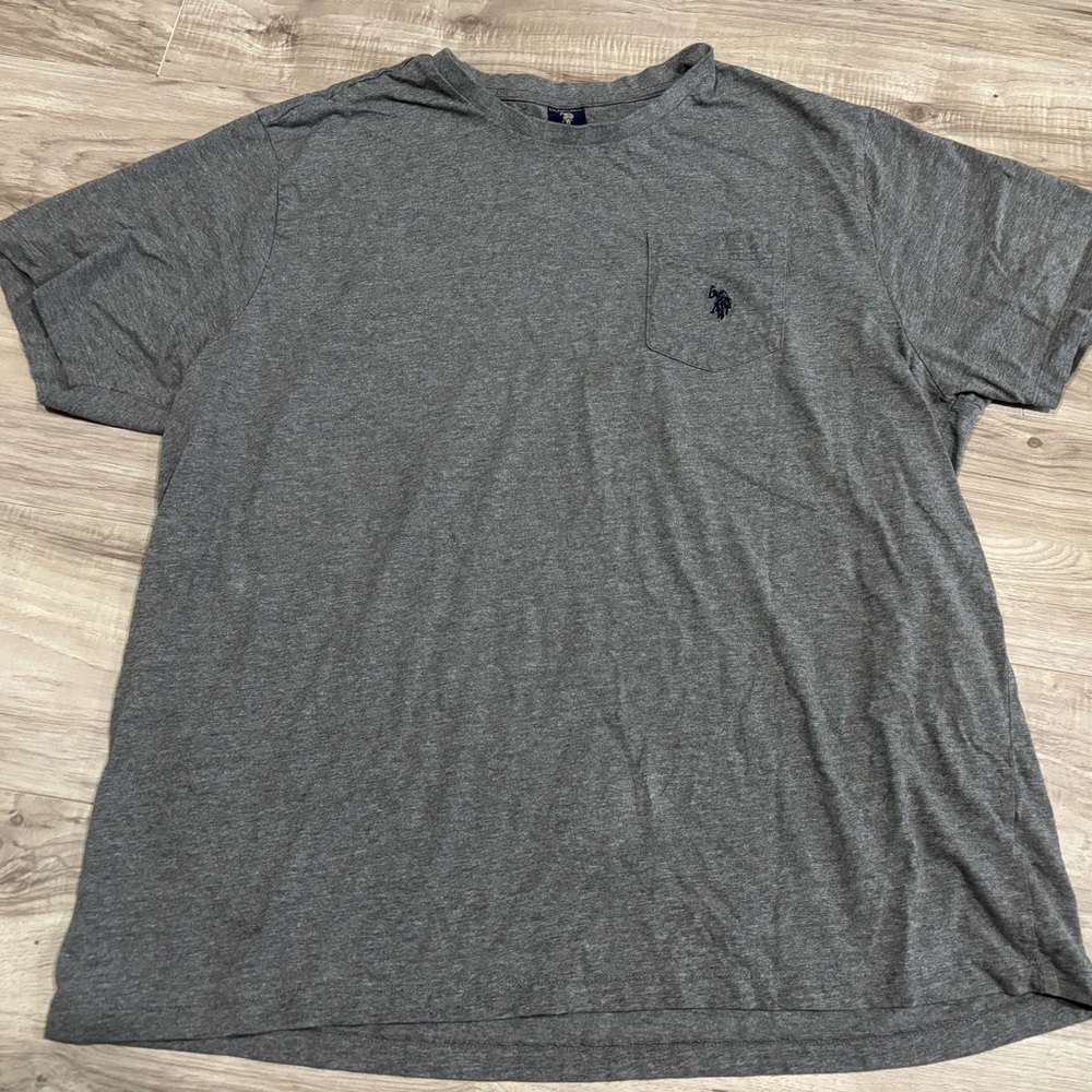 U.S. Polo Assn. Gray Short Sleeve Pocket Tee